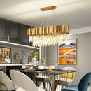 Axyaa Gold Villa Crystal Chandelier Pendant Lights for Dining Room Kitchen Island