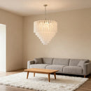 Axyaa Nordic Glass Luster Chandelier, High-End Home Hanging Light for Living Room