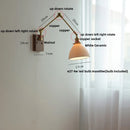 Axyaa Walnut Wood Swing Arm LED Wall Lamps - Nordic Modern Design