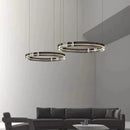 Axyaa Black Glass LED Pendant Chandeliers for Modern Nordic Living Dining Room Decor
