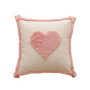 Axyaa Pink Plush Sofa Pillow Case 45X45, Love Style Home Decorative Cushion Cover