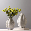 Axyaa Ceramic Dot Pattern Vase Hollow Out Handmade Abstract Geometric Home Decor