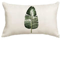 Axyaa Green Plant Pillow Cover 30x50cm Linen Rectangular Sofa Cushion Home Decor