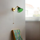 Axyaa Vintage Industrial Green Glass Wall Light with Switch