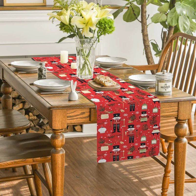 Rustic Nutcracker Table Runner by Axyaa: Festive Dining & Home Decor