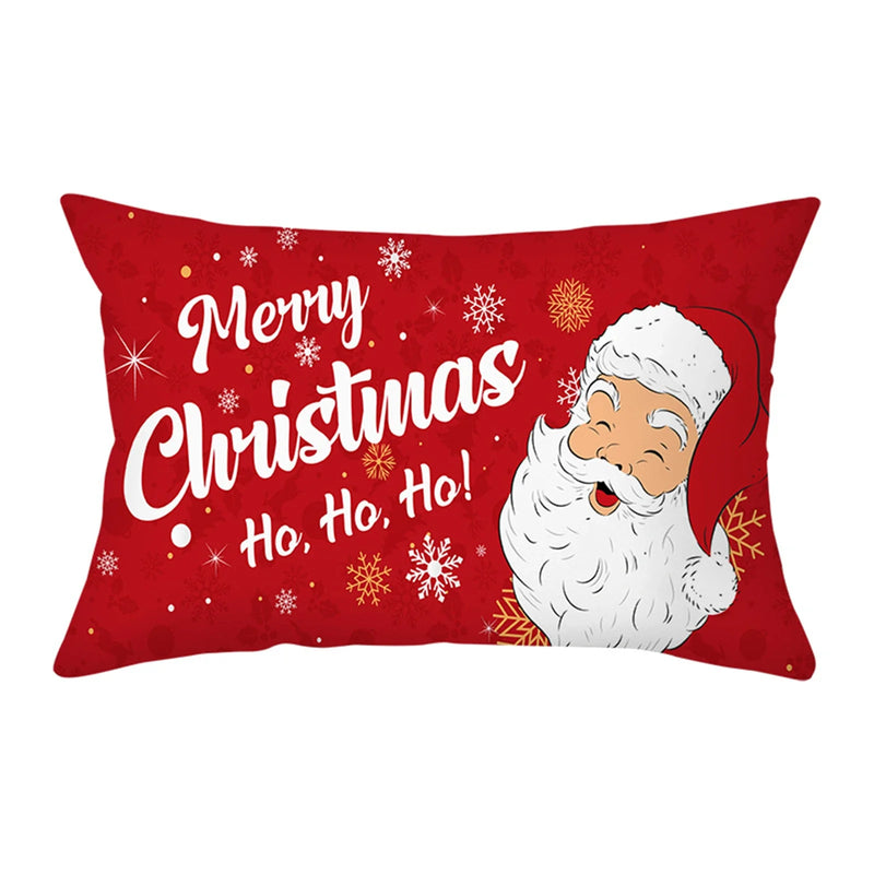 Axyaa Christmas Printed Deer & Santas Pillow Case 30x50cm