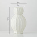 Axyaa White Ceramic Calabash Vase for Room Decoration and Floral Arrangement