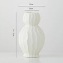 Axyaa White Ceramic Calabash Vase for Room Decoration and Floral Arrangement