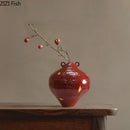 Crimson Ceramic Vase by Axyaa for Elegant Living Room Flower Arrangements