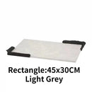 Axya Rectangular Leather Tray with Metal Handle for Home Decor and Organization