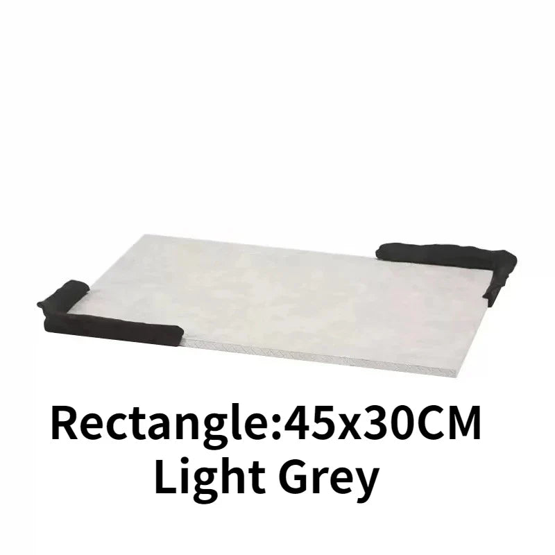 Axya Rectangular Leather Tray with Metal Handle for Home Decor and Organization