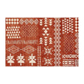 Axyaa Red Geometric Living Room Rug Festive Ethnic Style Christmas Decor Cozy Bedroom Mat