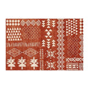 Axyaa Red Geometric Living Room Rug Festive Ethnic Style Christmas Decor Cozy Bedroom Mat