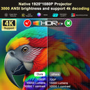 Axyaa 4K UHD Laser Projector 45000 Lumens Android 12 WiFi Home Theater Movie