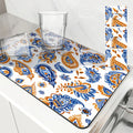 Axyaa Paisley Pattern Absorbent Dish Drying Mat with Rubber Backing