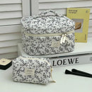 Axyaa Floral Cosmetic Bag Set - 3pcs Portable Toiletry Organizer for Women