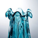 Axyaa Water-Blue Glass Vase for Fresh Flowers, Living Room & Entryway Decoration