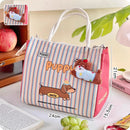 Axyaa Kawaii Puppy Insulated Lunch Bag - Large Portable Bento Pouch for Women, Girls, Kids