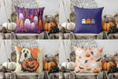 Axyaa Colorful Fall Forest Ghosts Pillow Cover for Sofa, Bedroom, Car