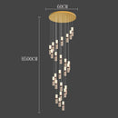 Axyaa Crystal Chandelier Stair Pendant Living Room Light Modern Interior Lighting