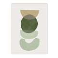 Axyaa Green Geometry Plant Leaves Canvas Wall Art Print Nordic Home Decor