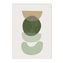 Axyaa Green Geometry Plant Leaves Canvas Wall Art Print Nordic Home Decor
