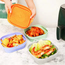 Silicone Air Fryer Tray Liners by Axyaa - Reusable Foldable Mat for Oven Baking