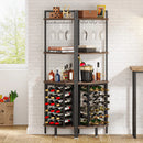 Axyaa 4 Tier Corner Wine Rack Bar Cabinet with Glass Holder