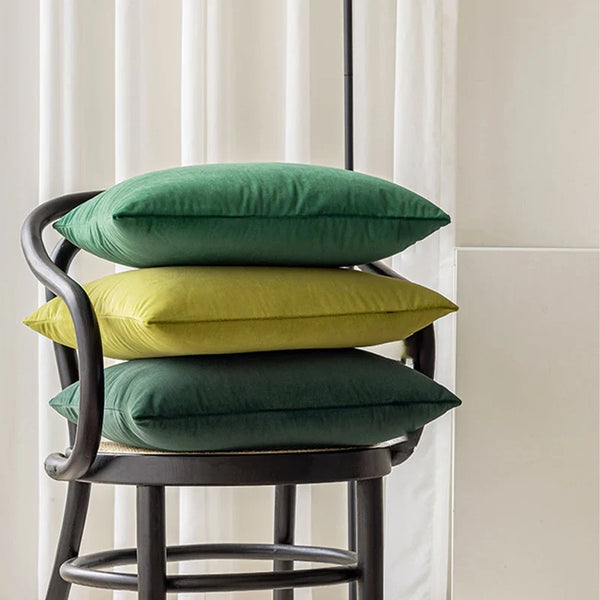 Green Velvet Throw Pillow Cover 45*45cm - Axyaa Ultra Soft Pillowcase