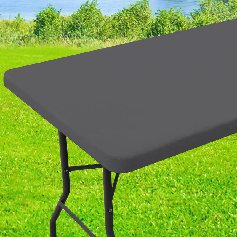 Axyaa Stretch Washable Patio Table Cover Waterproof Outdoor Tablecloth