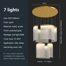 Axyaa Gold Acrylic LED Pendant Chandelier for Modern Luxury Living Room Lighting