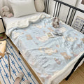 Axyaa Cartoon Milk Fleece Lamb Blanket - Spring/Autumn Season Sofa Nap Blanket