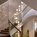Axyaa Crystal Chandelier Stair Pendant Lamp Living Room Interior Lighting