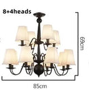 Axyaa Black Iron Chandelier with Cloth Lampshade, E14 Candle Light Holder