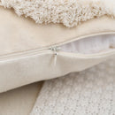 Axyaa Ethnic Cotton Tufted Beige Jacquard Throw Pillow Covers