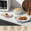 Axyaa 12/24 Piece Black Rim Porcelain Dinnerware Set - Tableware Set for 4