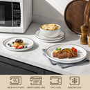 Axyaa Black Rim Porcelain Dinnerware Set for 4, 12/24 Piece Tableware Collection