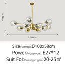Axyaa Clear Glass Ball Pendant LED Chandelier for Home Interior Lighting