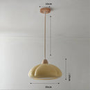 French Cream Pumpkin Pendant Light by Axyaa: Wooden Glass Small Chandelier for Home or Restaurant