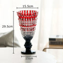 Axyaa Transparent Glass Vase Desk Decoration Goblet Shape for Hydroponics and Flower Arrangement