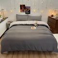 Axyaa Solid Color 4-Piece Bedding Set - Quilt Cover, Bed Sheet, Student Dorm 3-Piece Set
