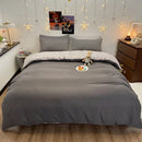 Axyaa Solid Color 4-Piece Bedding Set - Quilt Cover, Bed Sheet, Student Dorm 3-Piece Set