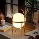 Axyaa Zen Wood LED Desk Lamp with Glass Shade for Home Décor Lighting Fixtures