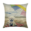 Cute Dog Watercolor Linen Cushion Cover 45*45cm - Axyaa