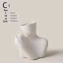 Axyaa Nordic Human Body Ceramic Vase for Stylish Home Decor & Flower Display