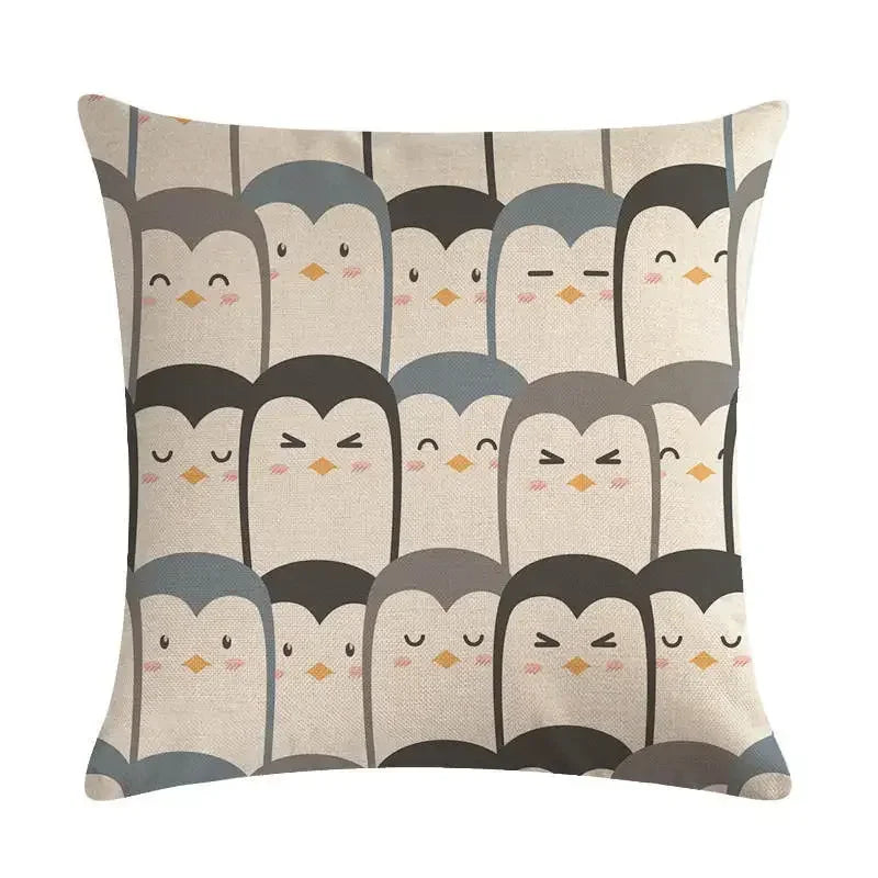 Nordic Cartoon Animal Print Linen Pillowcase for Axyaa Brand