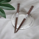 Premium Axya Black Walnut Tortoiseshell Tangent Wooden Chopsticks - Household Gift