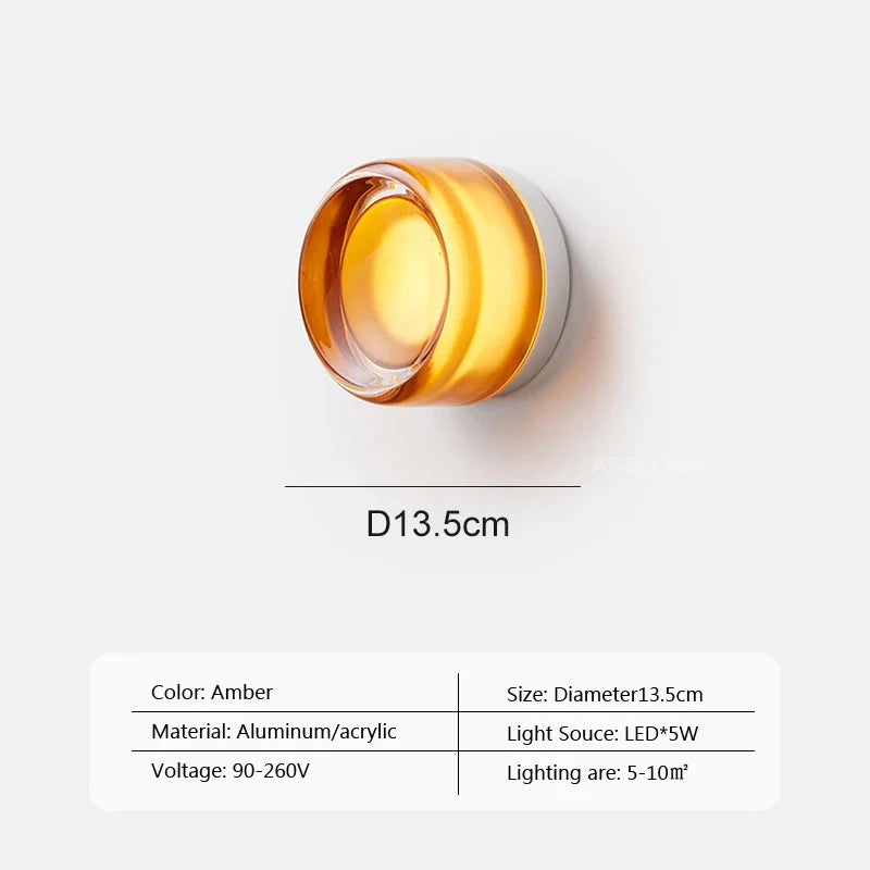 Axyaa Amber Jelly LED Wall Lamp for Modern Home Decor