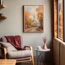 Rustic Autumn Leaf Art Prints by Axyaa - Vintage Still Life Nature Oil Painting ×