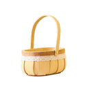 Axyaa Willow Rattan Wedding Basket Half Moon Storage Handle Flower Girls Picnic Container